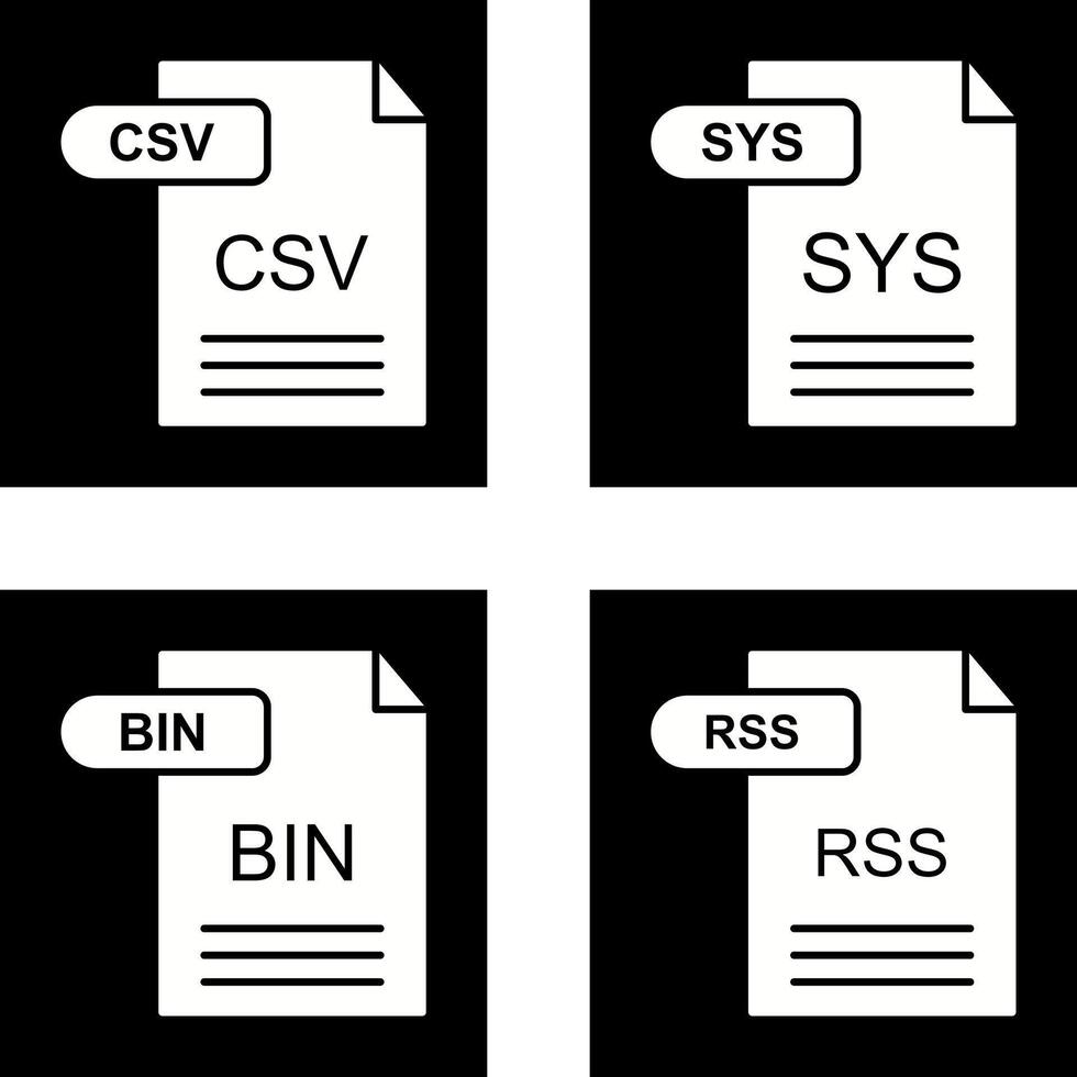 csv et sys icône vecteur