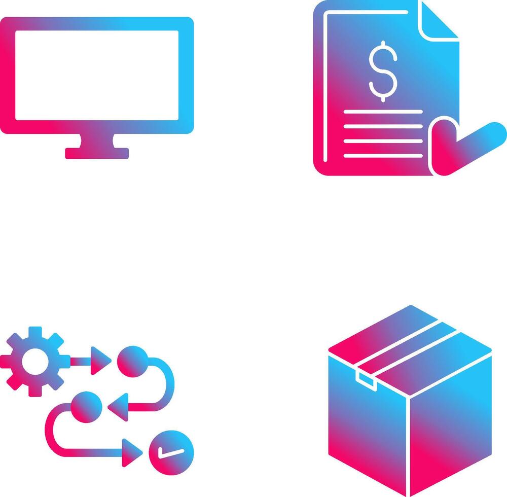moniteur et facture d'achat icône vecteur