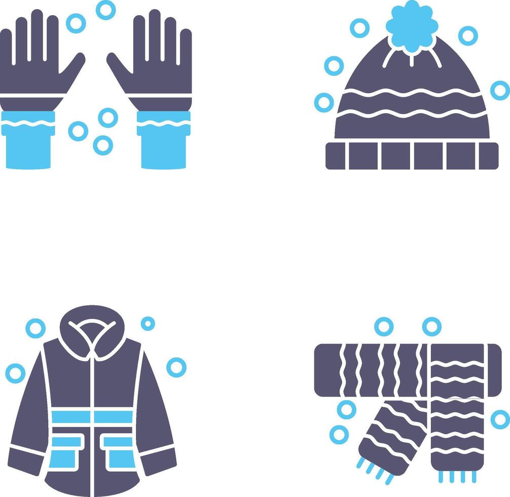 hiver gants et hiver chapeau icône vecteur