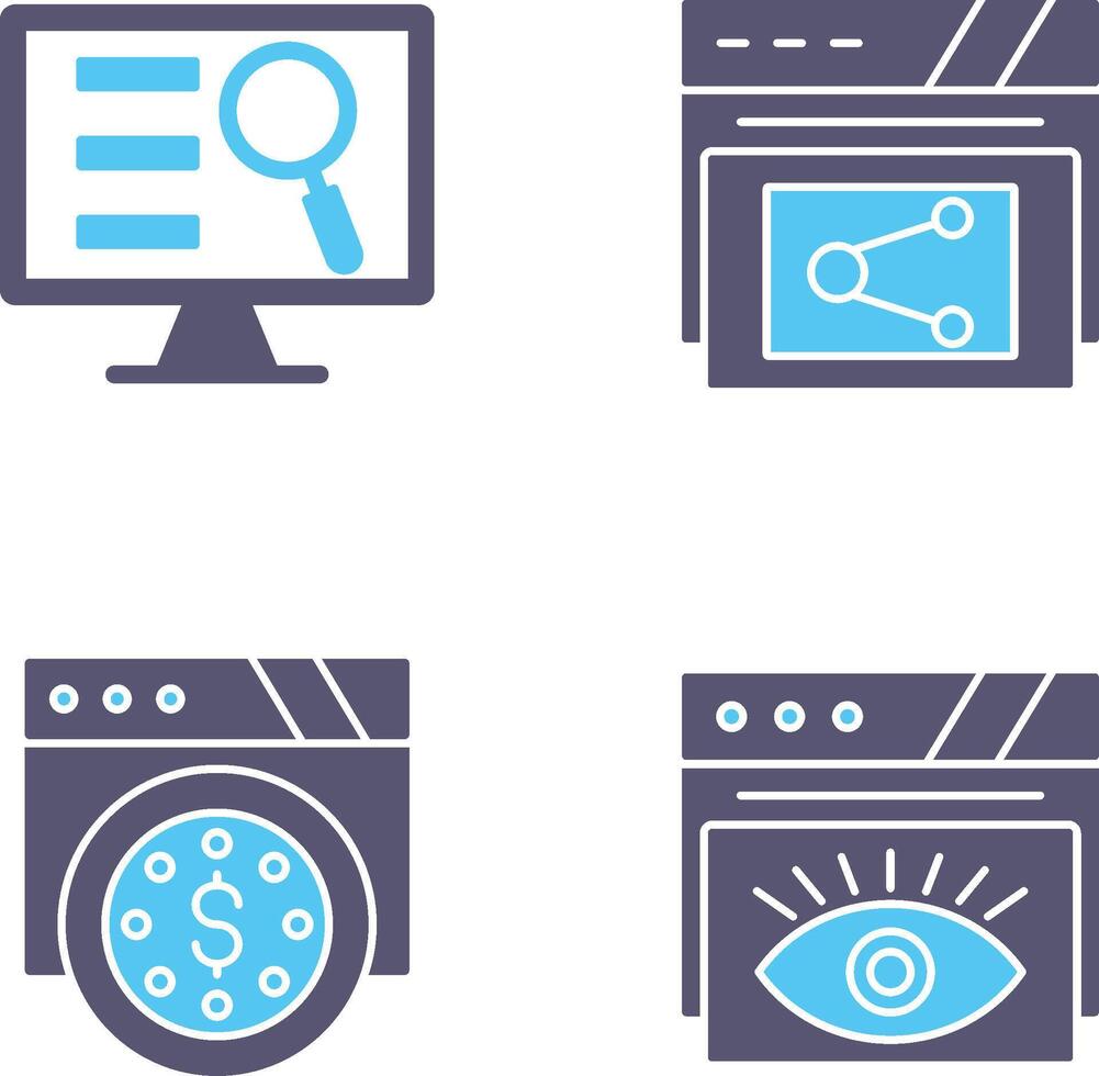 moniteur écran et partager icône vecteur