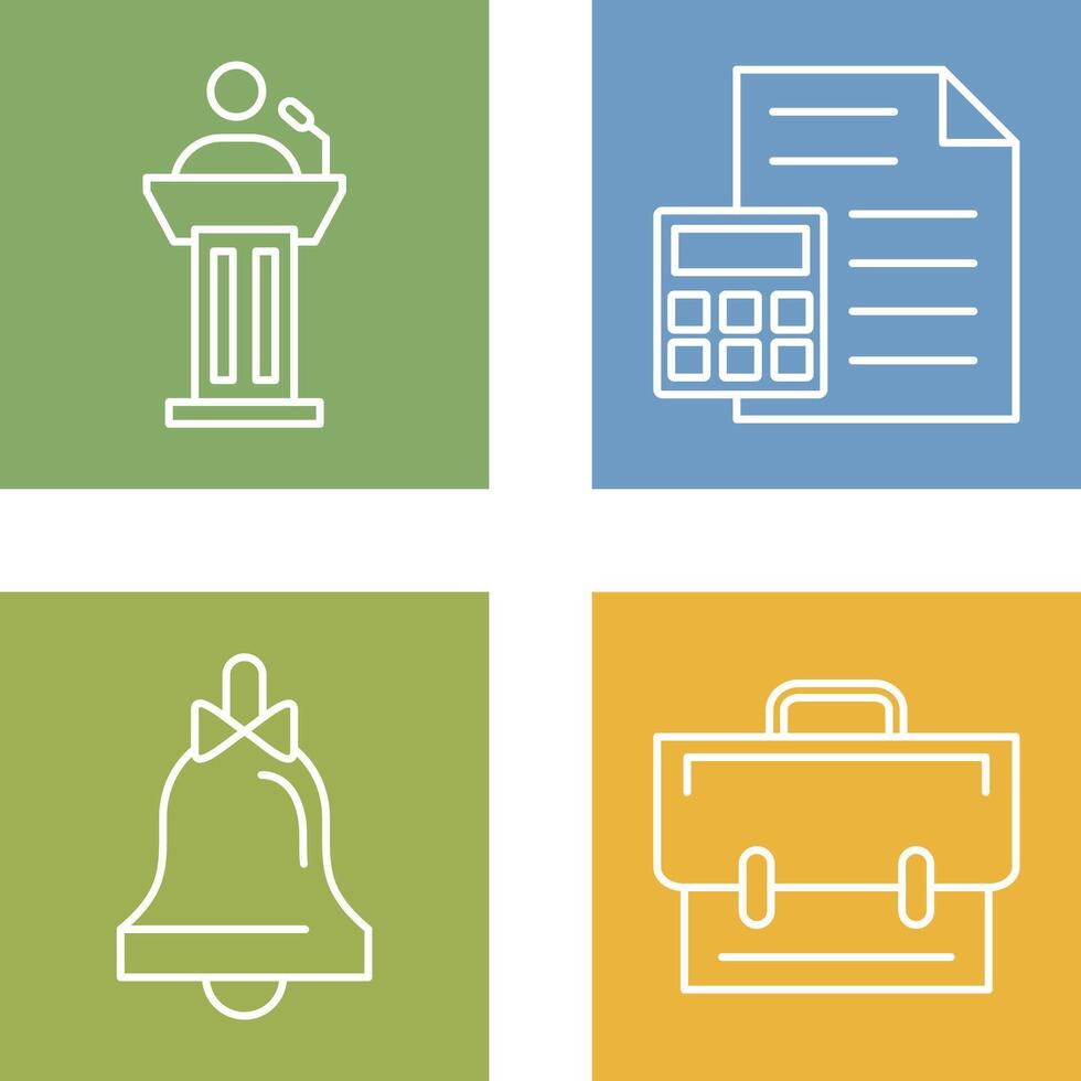 podium et collation de calculatrices et argent icône vecteur