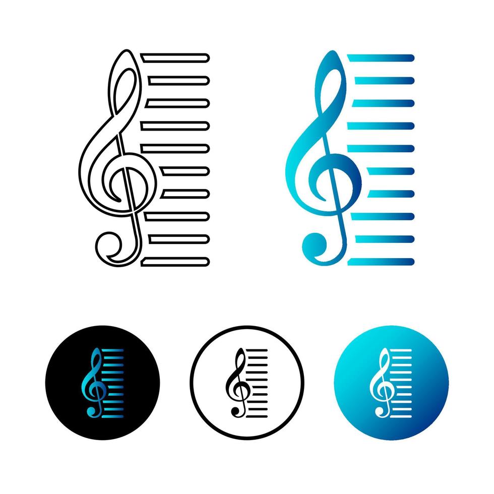 illustration de l'icône de note de musique de clé créative vecteur