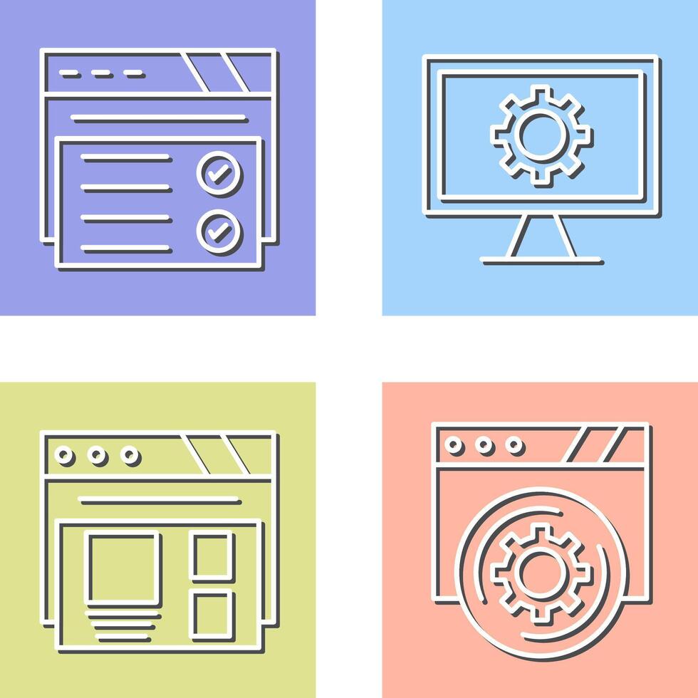 la toile navigateur et moniteur écran icône vecteur