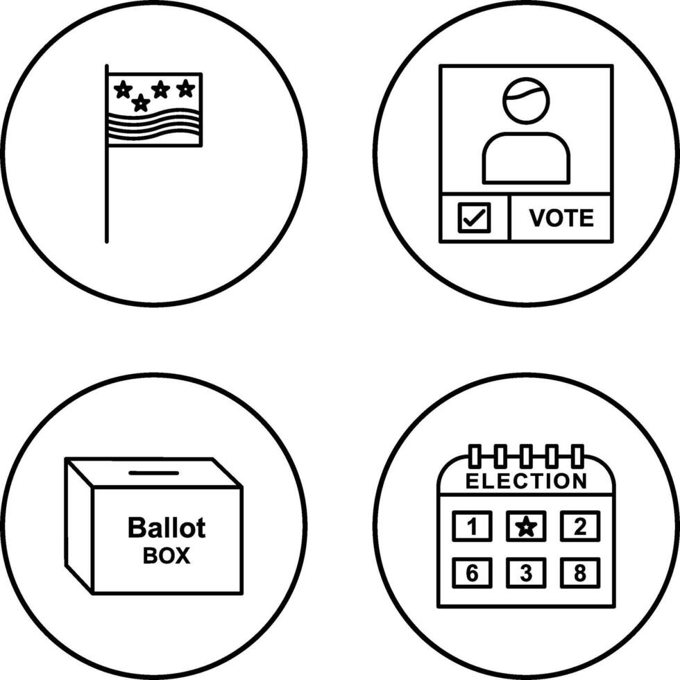 drapeaux et candidat bannière icône vecteur