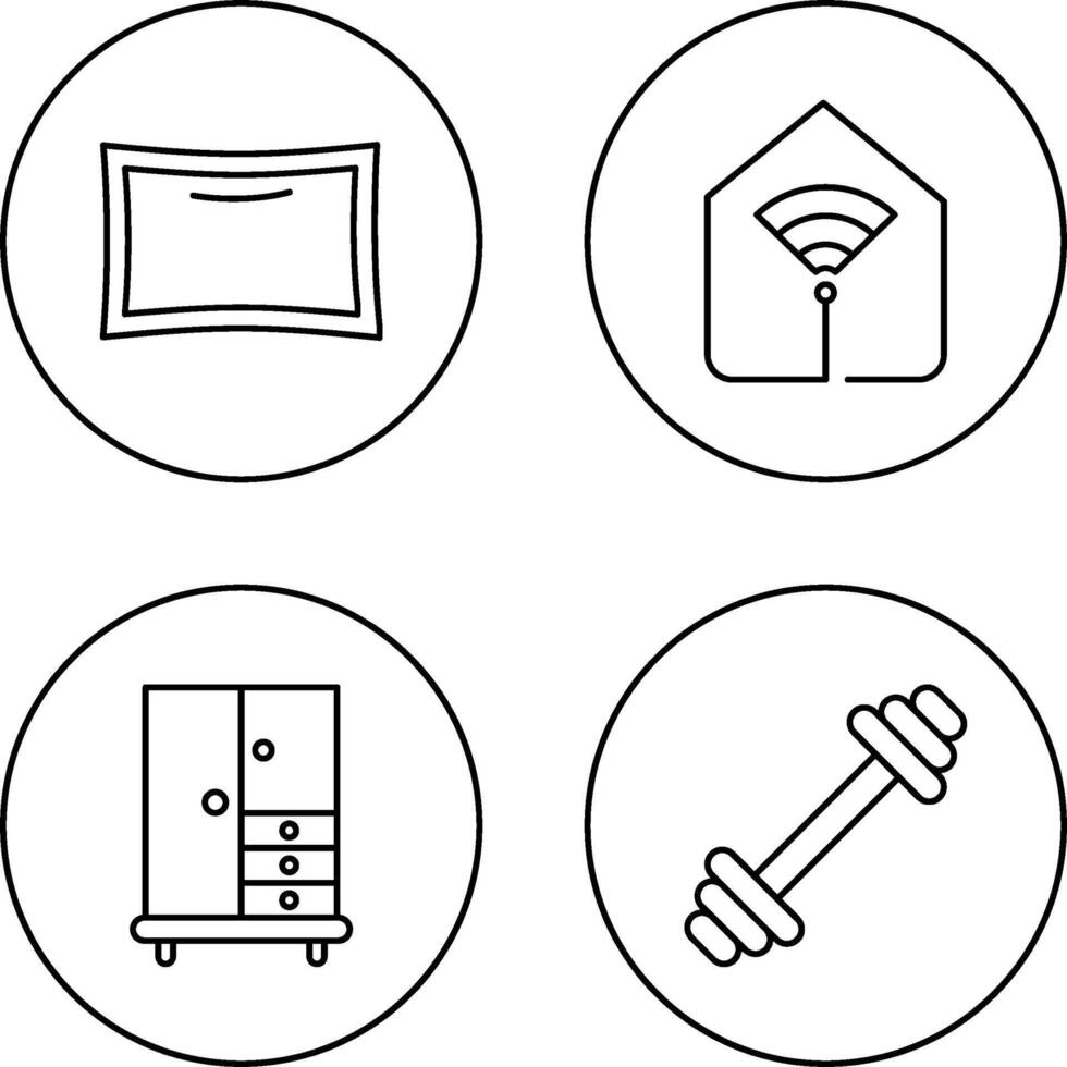 oreiller et Wifi icône vecteur