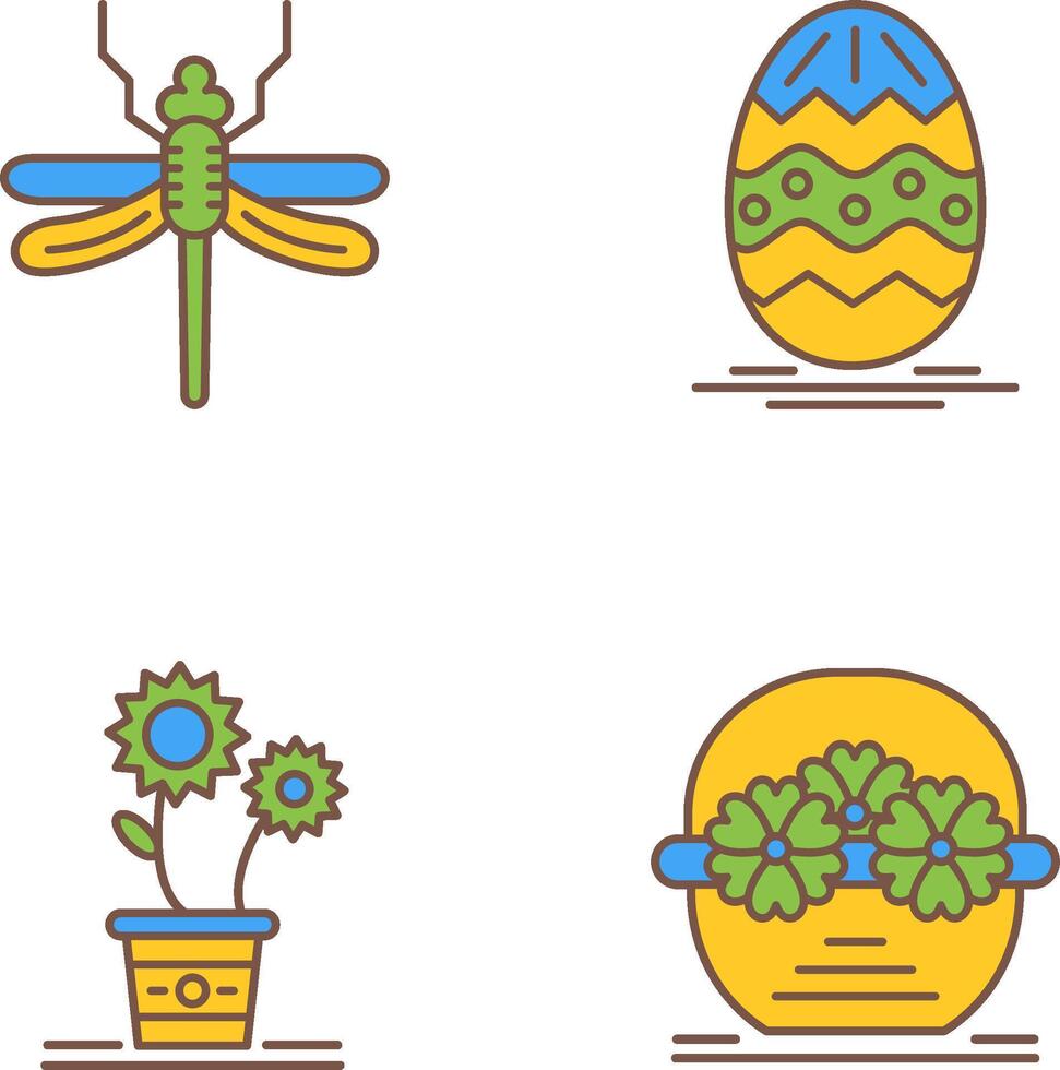 libellule et Pâques icône vecteur