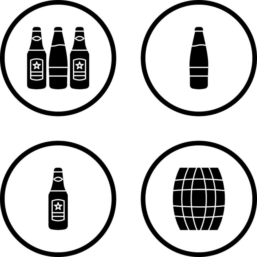 Bière bouteilles et de l'alcool icône vecteur