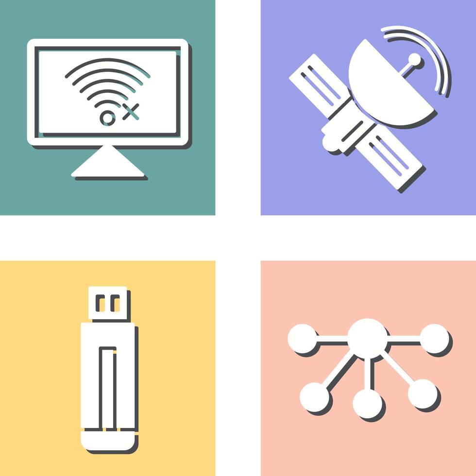 débranché réseau et Satellite icône vecteur