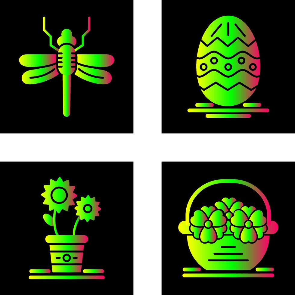 libellule et Pâques icône vecteur