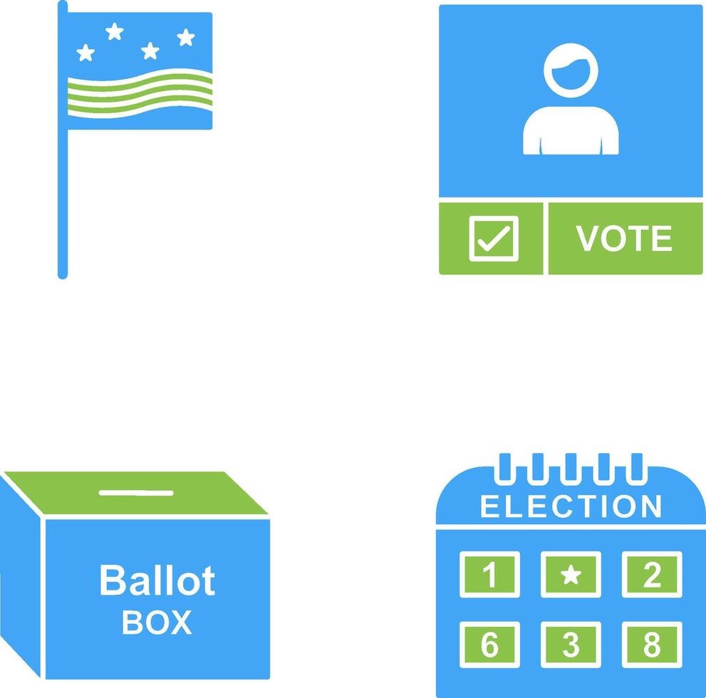 drapeaux et candidat bannière icône vecteur