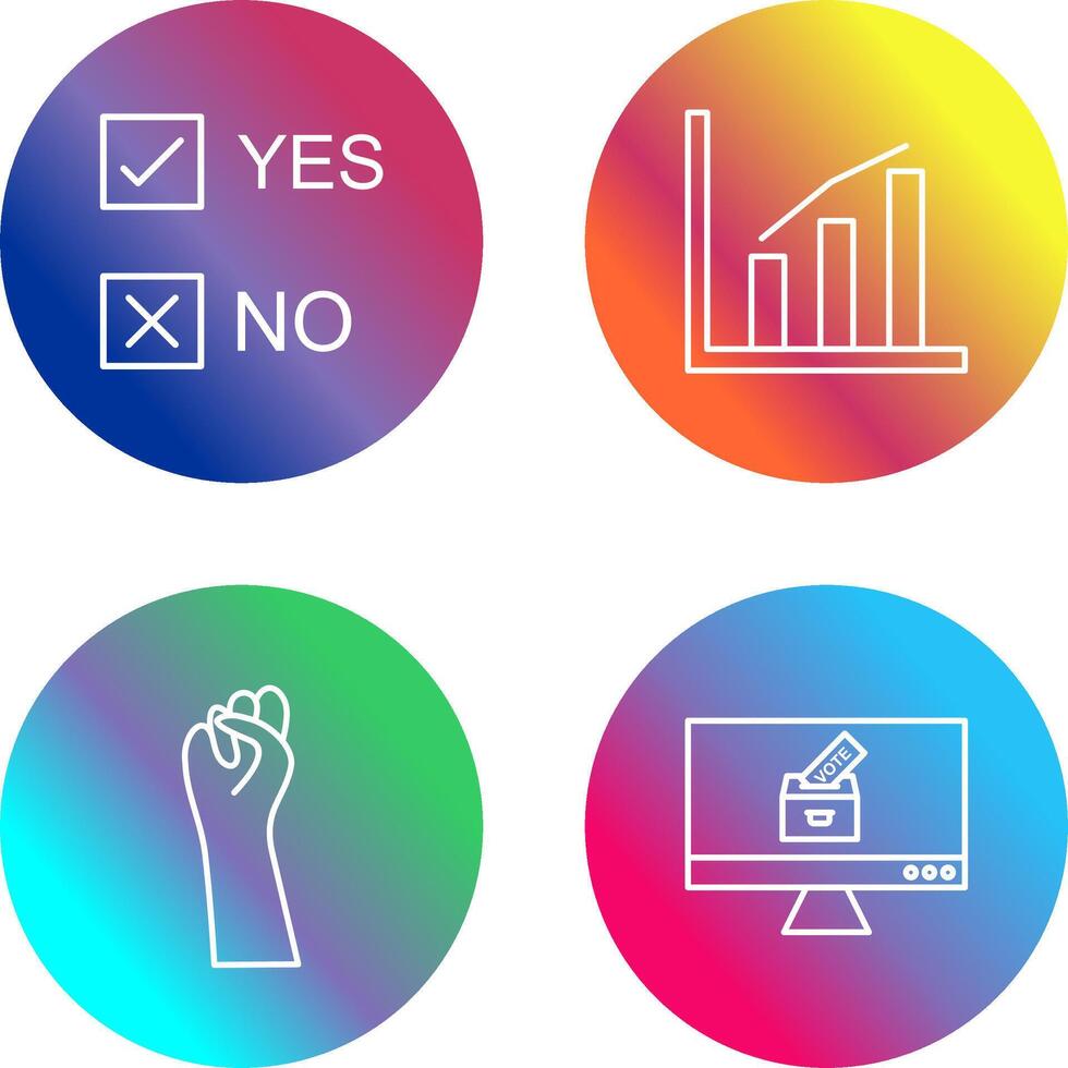 Oui non option et statistiques icône vecteur