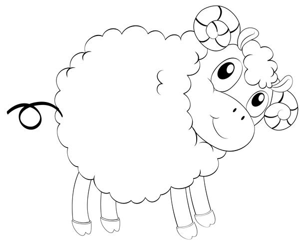 Contour d&#39;animaux pour mouton mignon vecteur