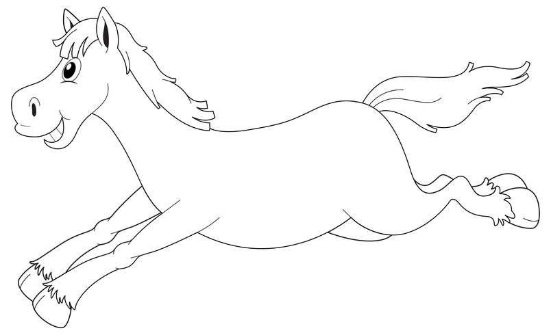 Contour des animaux pour la course de chevaux vecteur