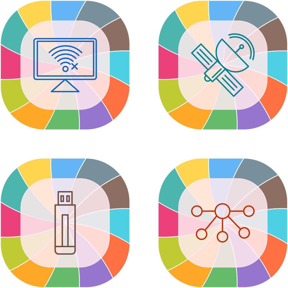débranché réseau et Satellite icône vecteur