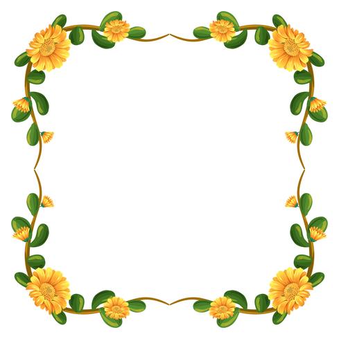 Une bordure florale à fleurs jaunes vecteur