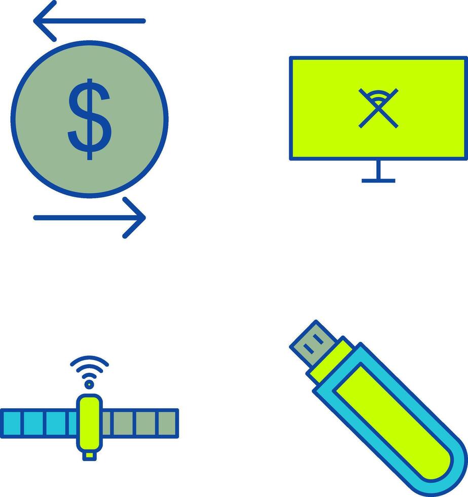 transaction et débranché réseau icône vecteur