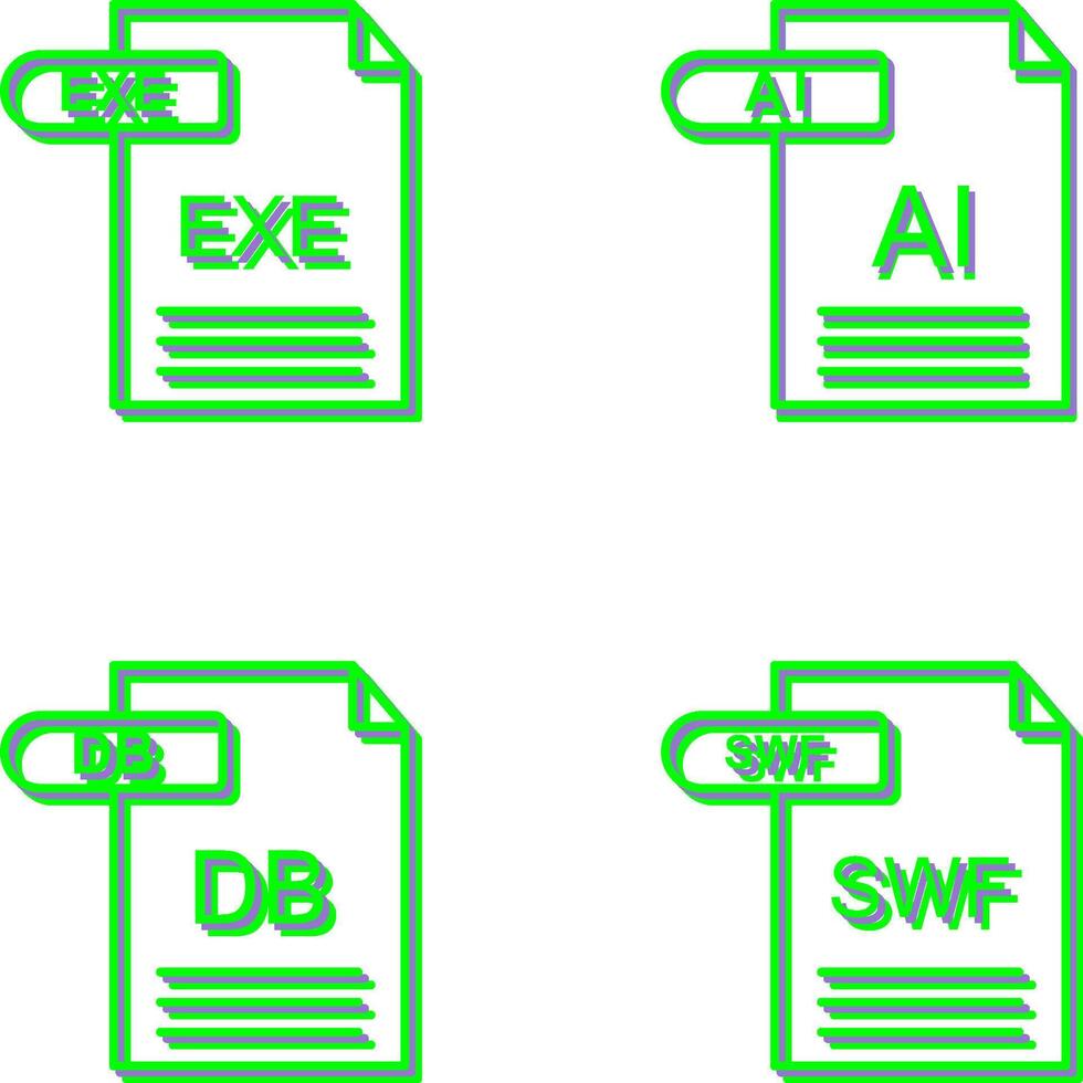 ai et EXE icône vecteur