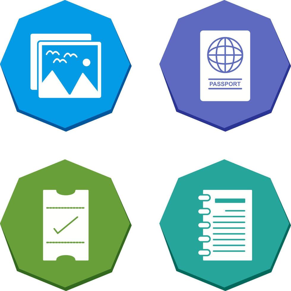 des photos et passeport icône vecteur