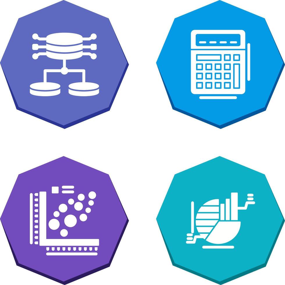 structuré Les données et calculatrice icône vecteur