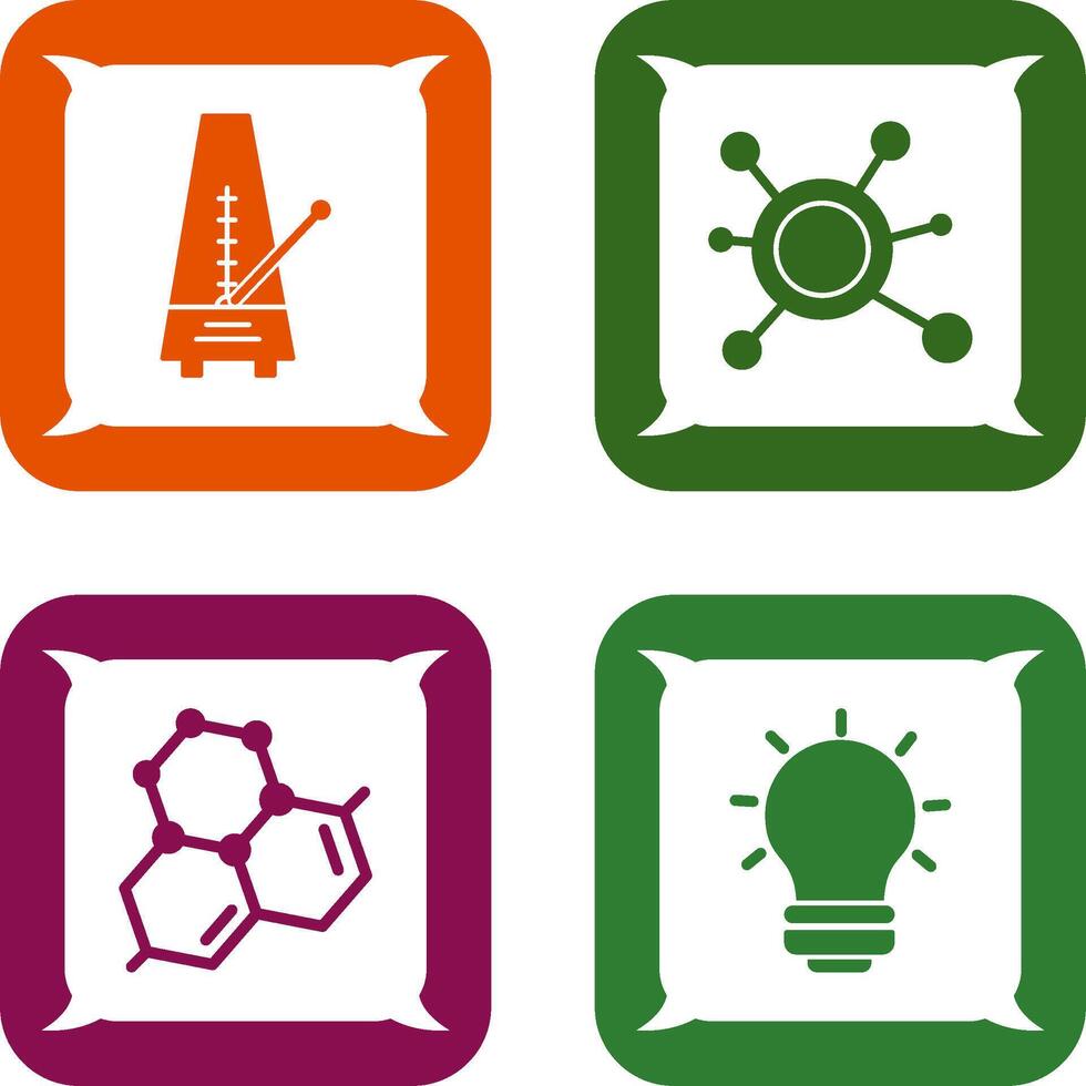 métronome et molécule icône vecteur