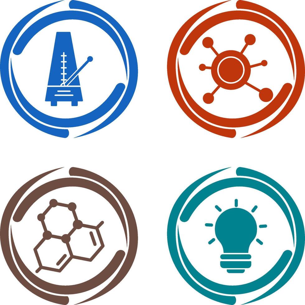 métronome et molécule icône vecteur