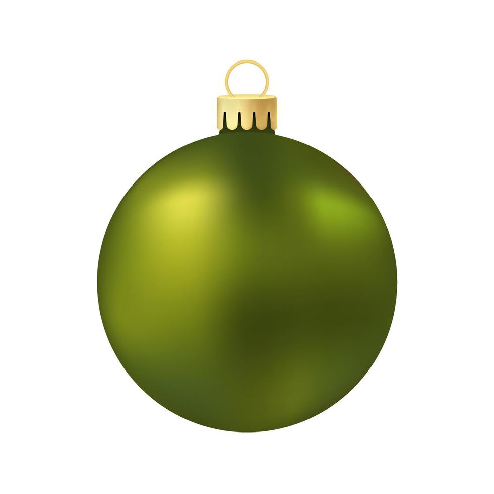 jouet d'arbre de noël vert ou boule illustration de couleur volumétrique et réaliste vecteur