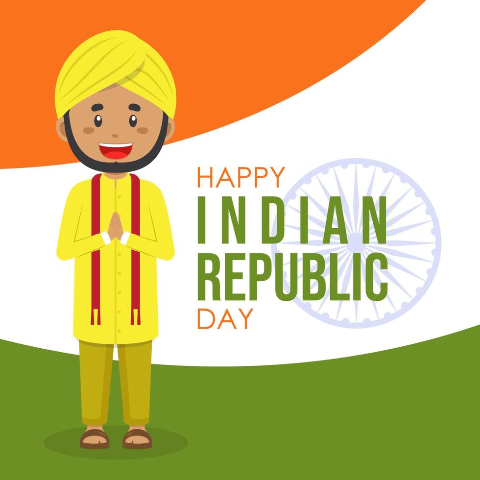 fond de voeux joyeux jour de la république indienne vecteur