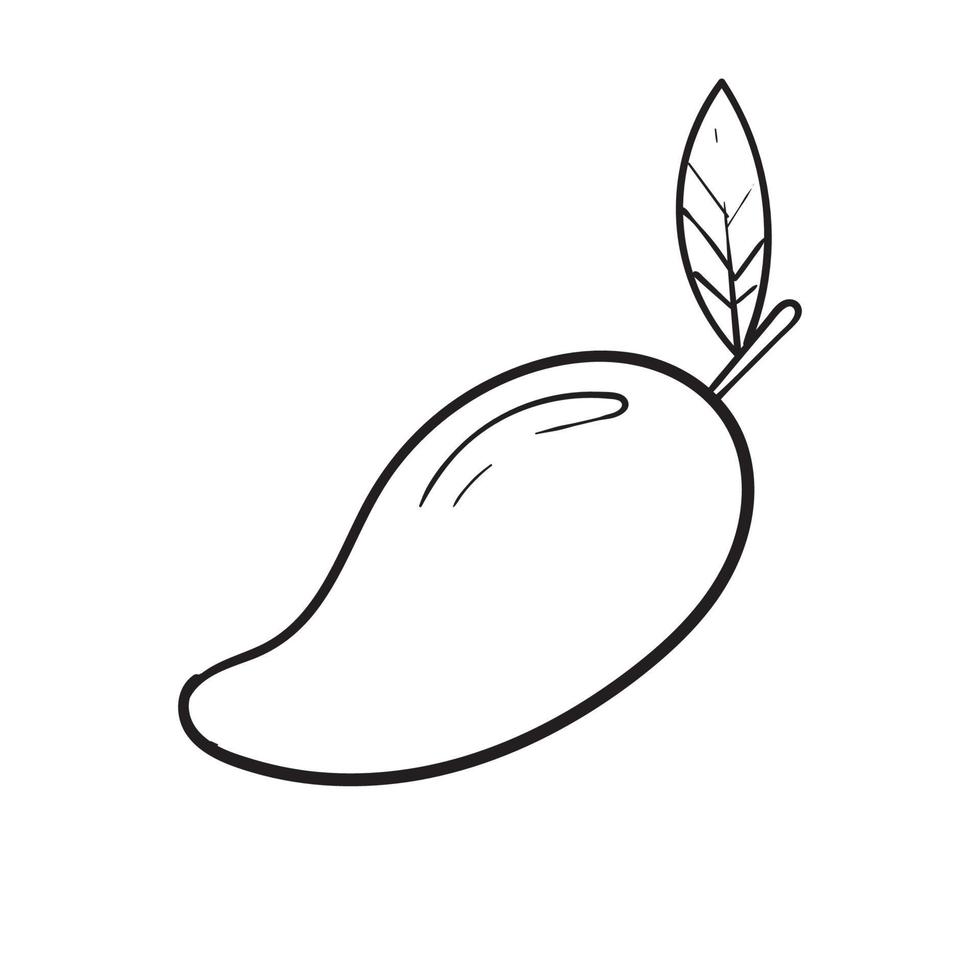 vecteur de dessin animé de fruits de mangue doodle dessinés à la main