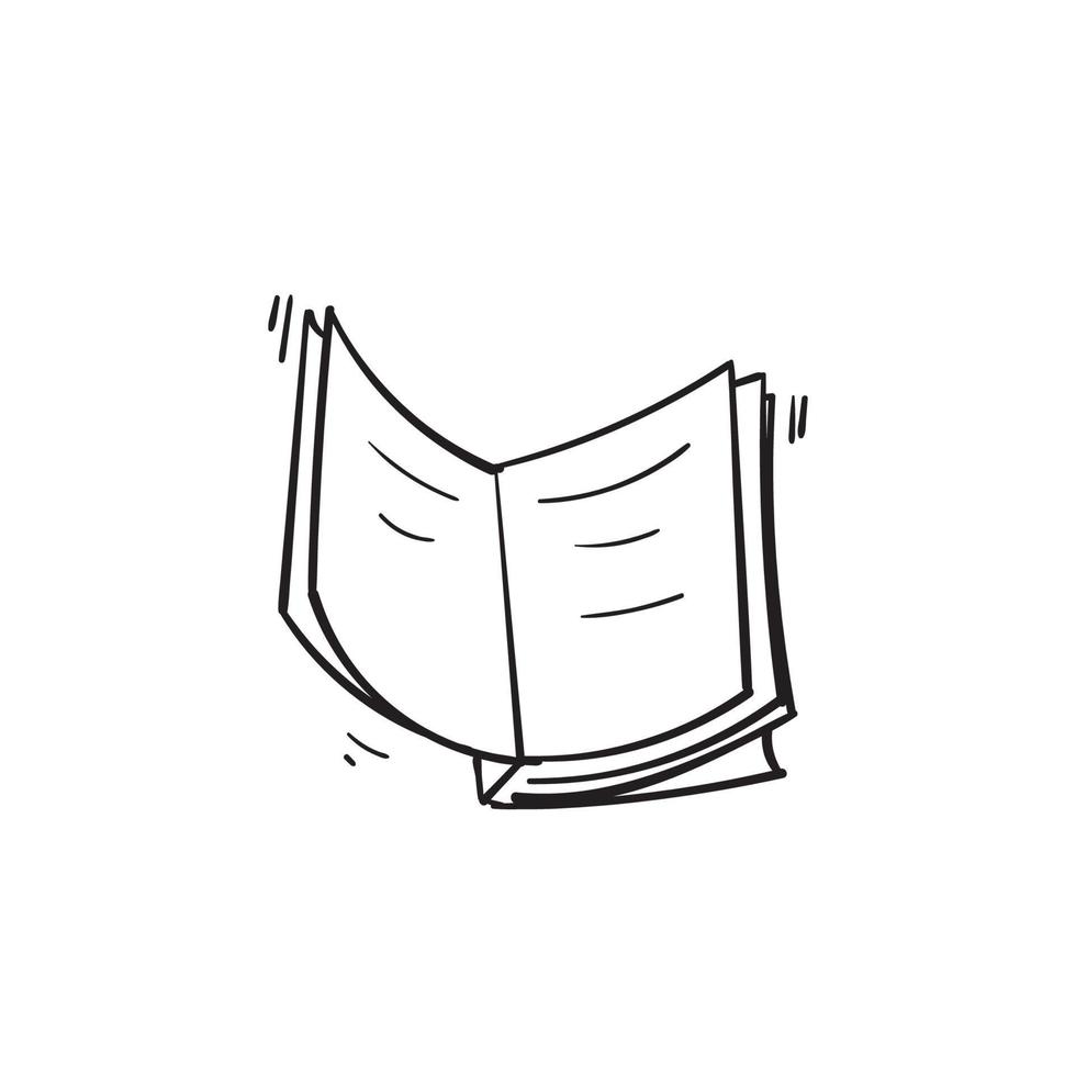 illustration d'icône de livre doodle avec vecteur de style dessiné à la main isolé