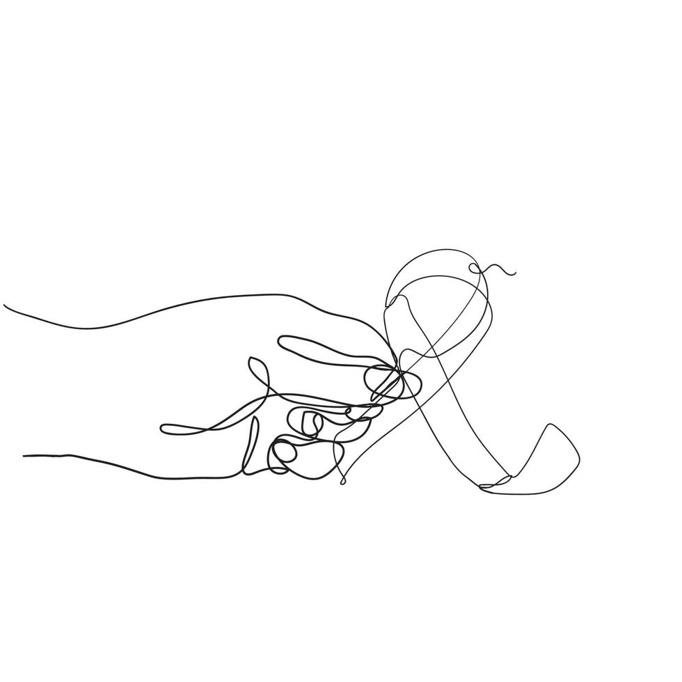 illustration de ruban de sensibilisation dessiné à la main dans un dessin au trait continu vecteur