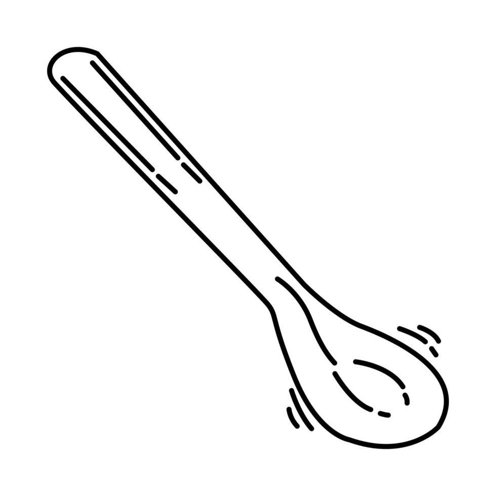 spatule à crème pour l'icône du visage. doodle dessinés à la main ou style d'icône de contour vecteur