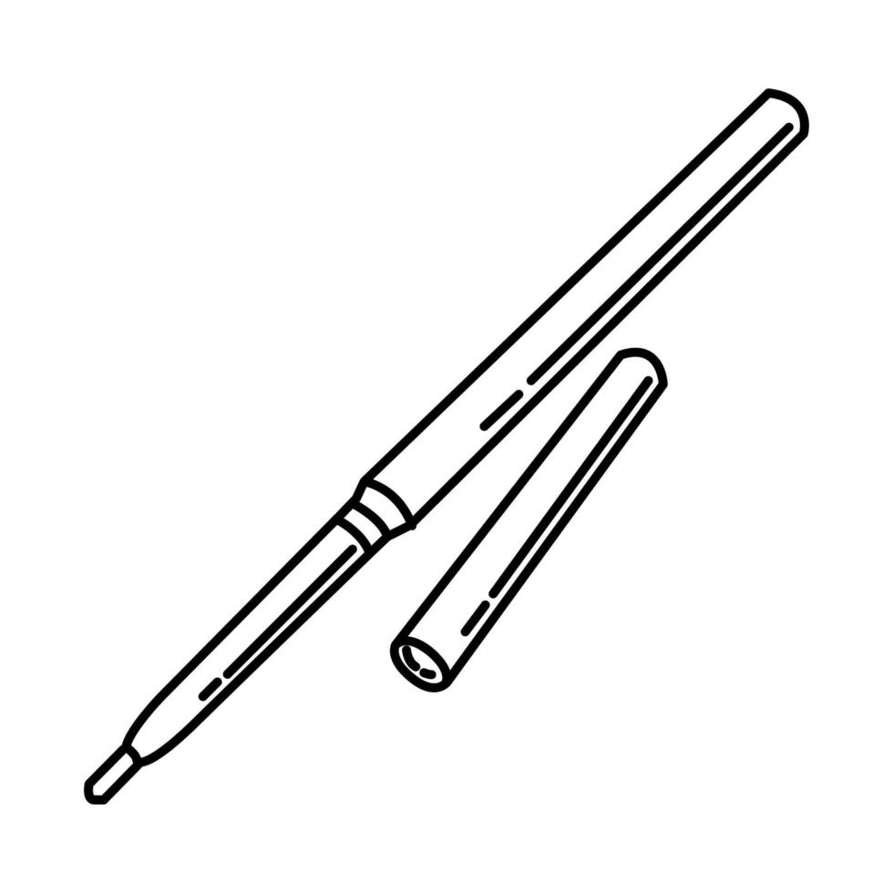 icône crayon eye-liner matic. doodle dessinés à la main ou style d'icône de contour vecteur