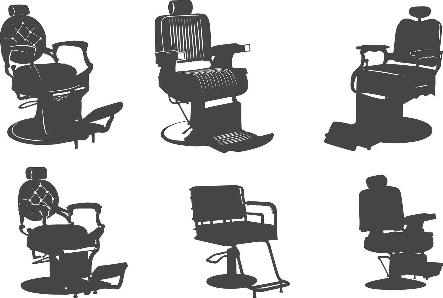 coiffeur chaises silhouette, salon chaises silhouette, coiffeur chaise illustration vecteur