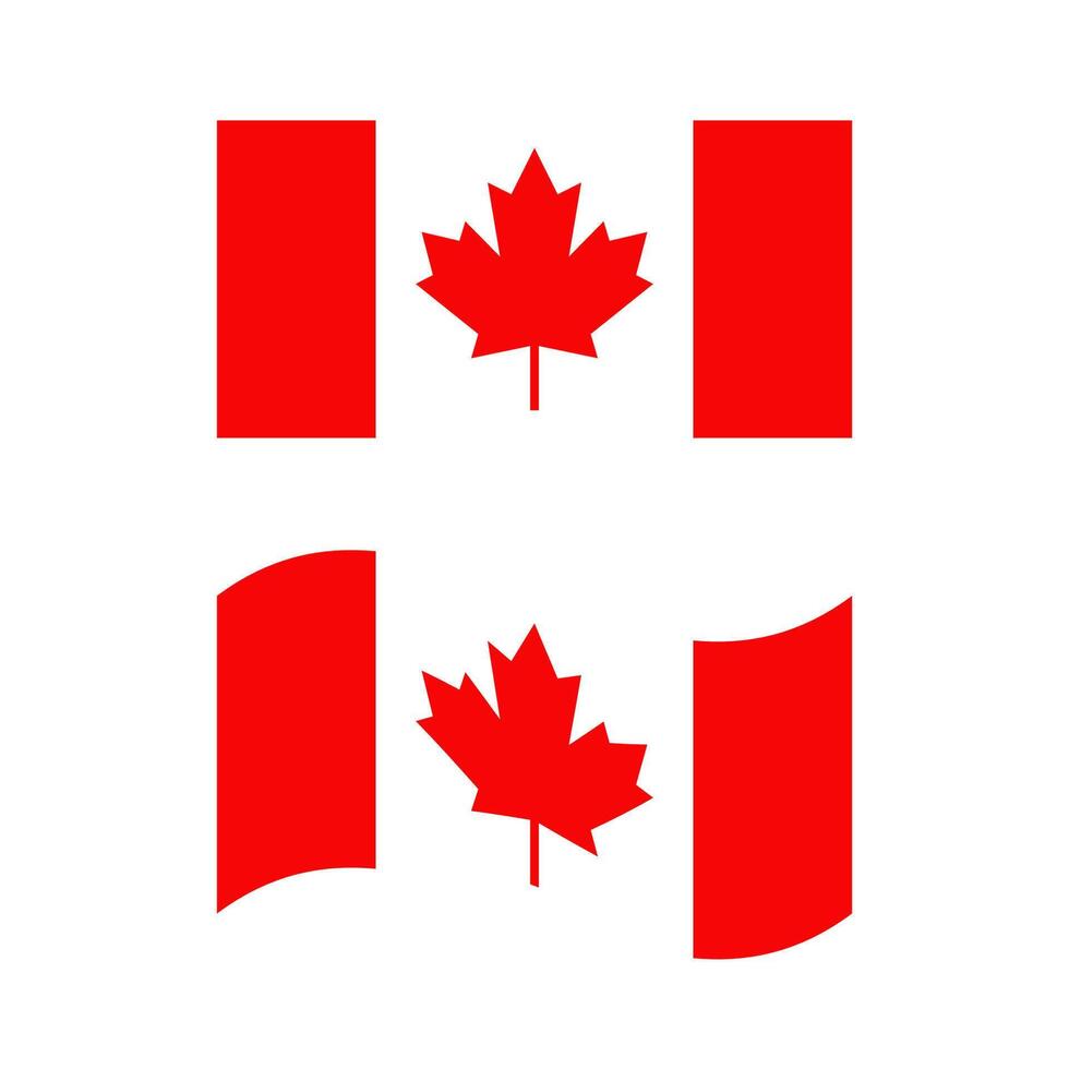 Canada drapeau ensemble isolé sur blanc Contexte. Canada journée conception élément vecteur