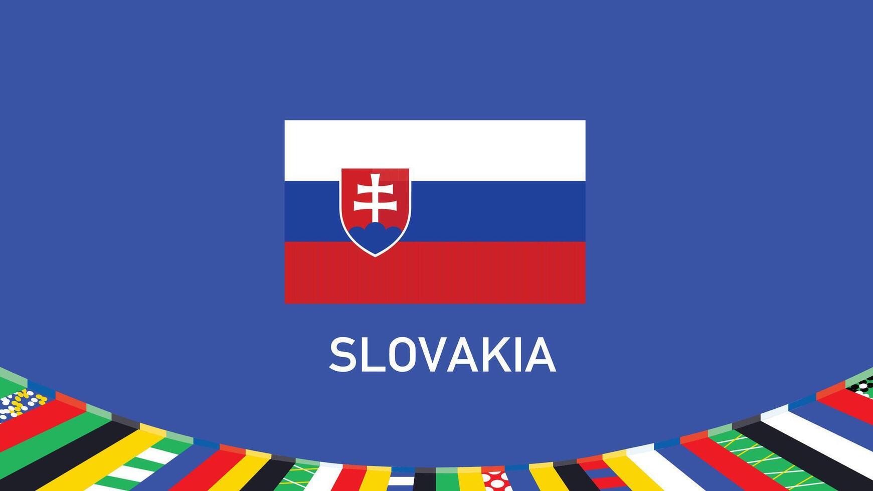 la slovaquie drapeau équipes européen nations 2024 symbole abstrait des pays européen Allemagne Football logo conception illustration vecteur