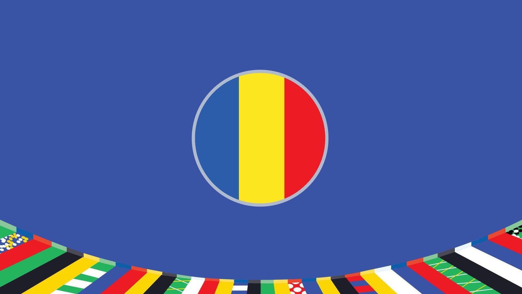 Roumanie emblème drapeau européen nations 2024 équipes des pays européen Allemagne Football symbole logo conception illustration vecteur