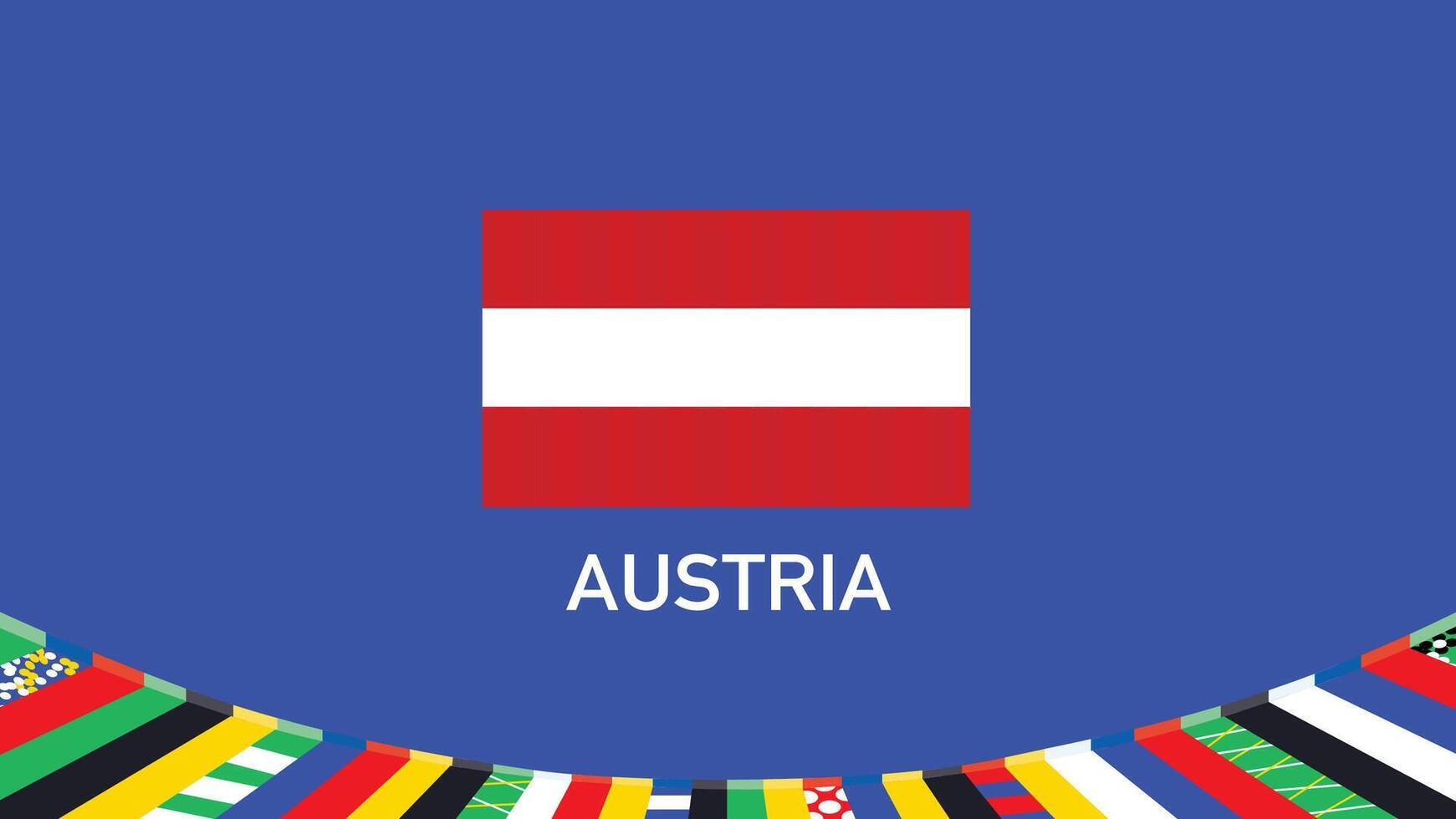 L'Autriche drapeau équipes européen nations 2024 symbole abstrait des pays européen Allemagne Football logo conception illustration vecteur