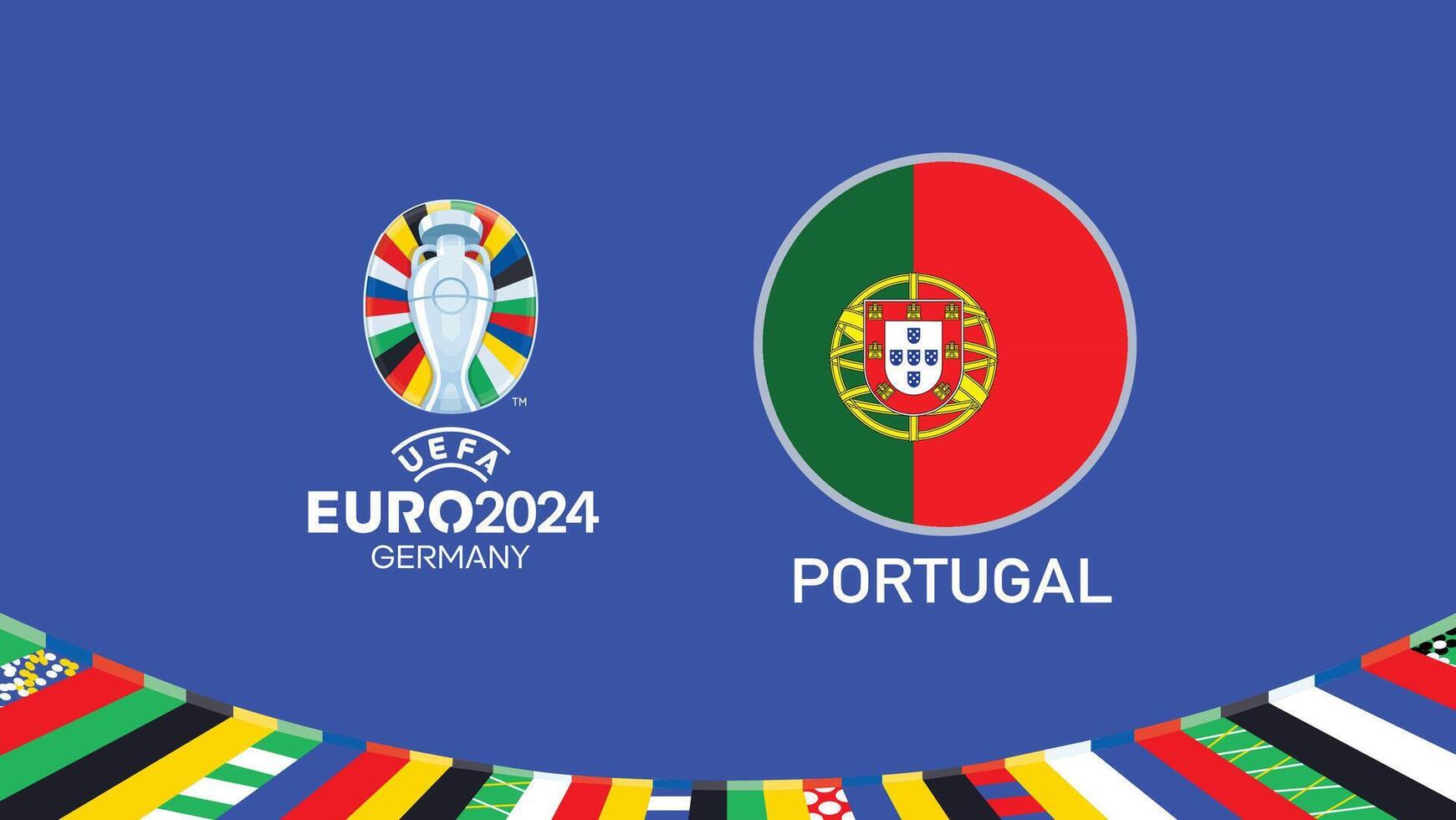 euro 2024 Allemagne le Portugal drapeau emblème équipes conception avec officiel symbole logo abstrait des pays européen Football illustration vecteur