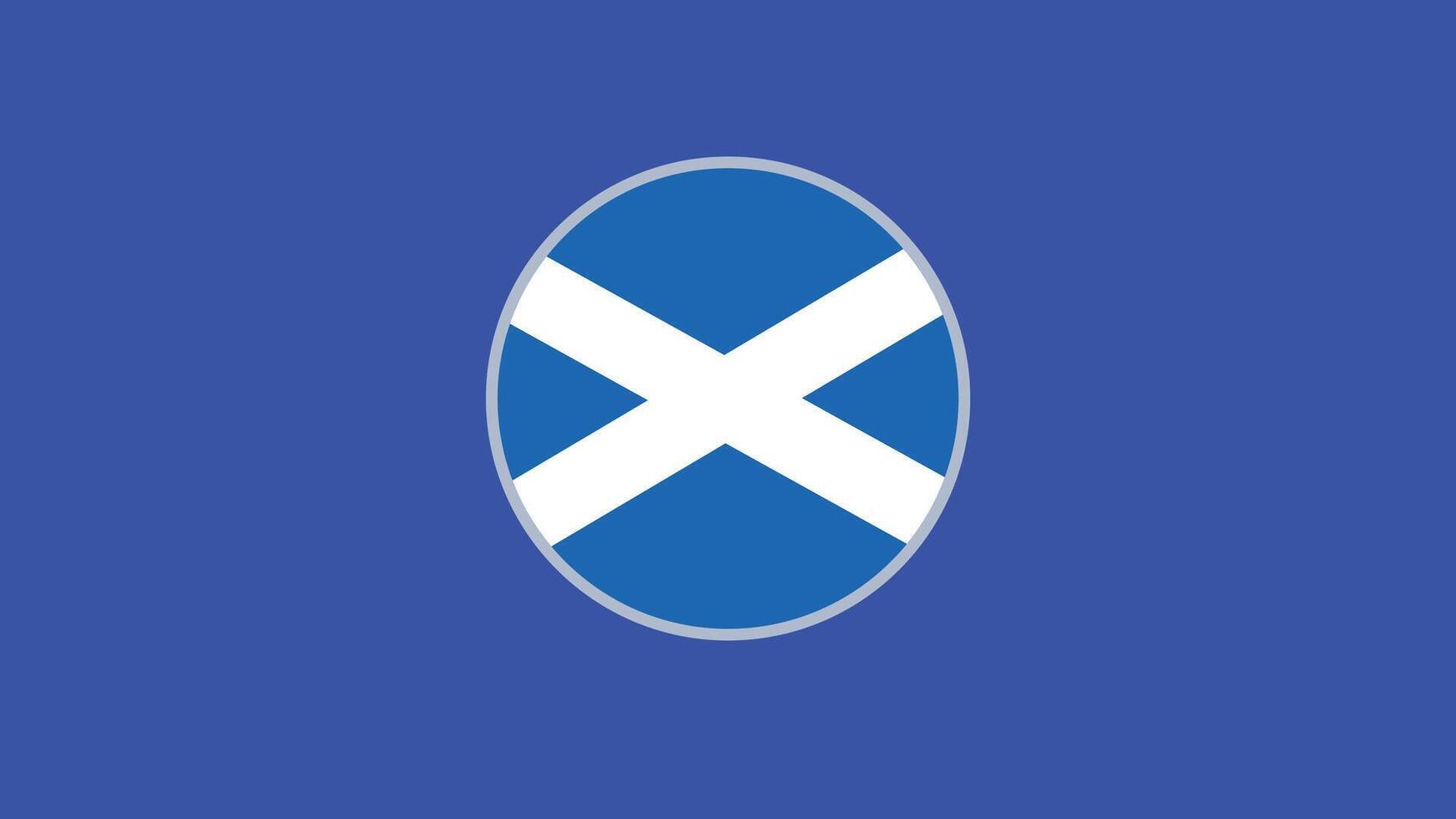 Écosse drapeau emblème européen nations 2024 équipes des pays européen Allemagne Football symbole logo conception illustration vecteur