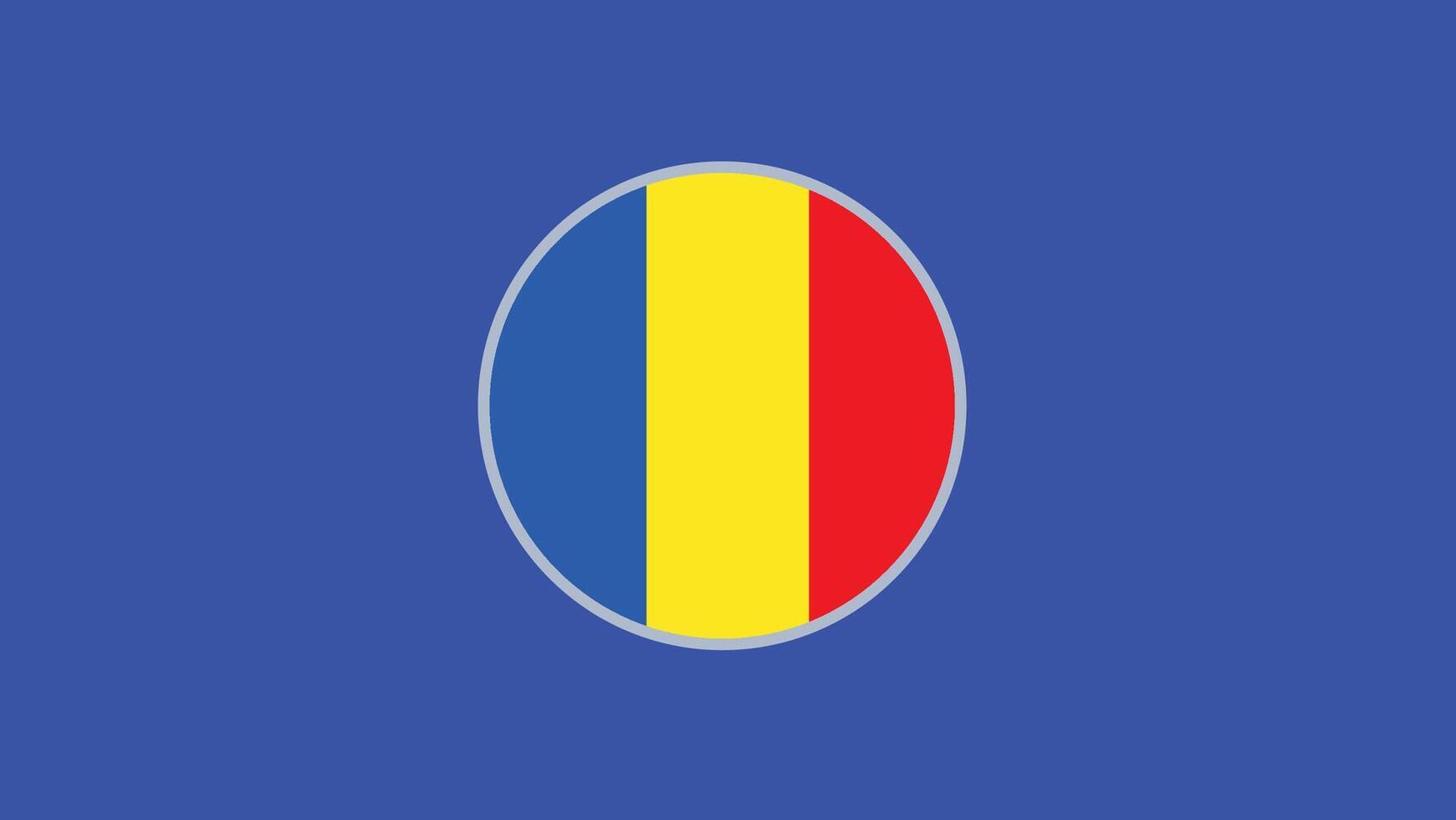 Roumanie drapeau emblème européen nations 2024 équipes des pays européen Allemagne Football symbole logo conception illustration vecteur