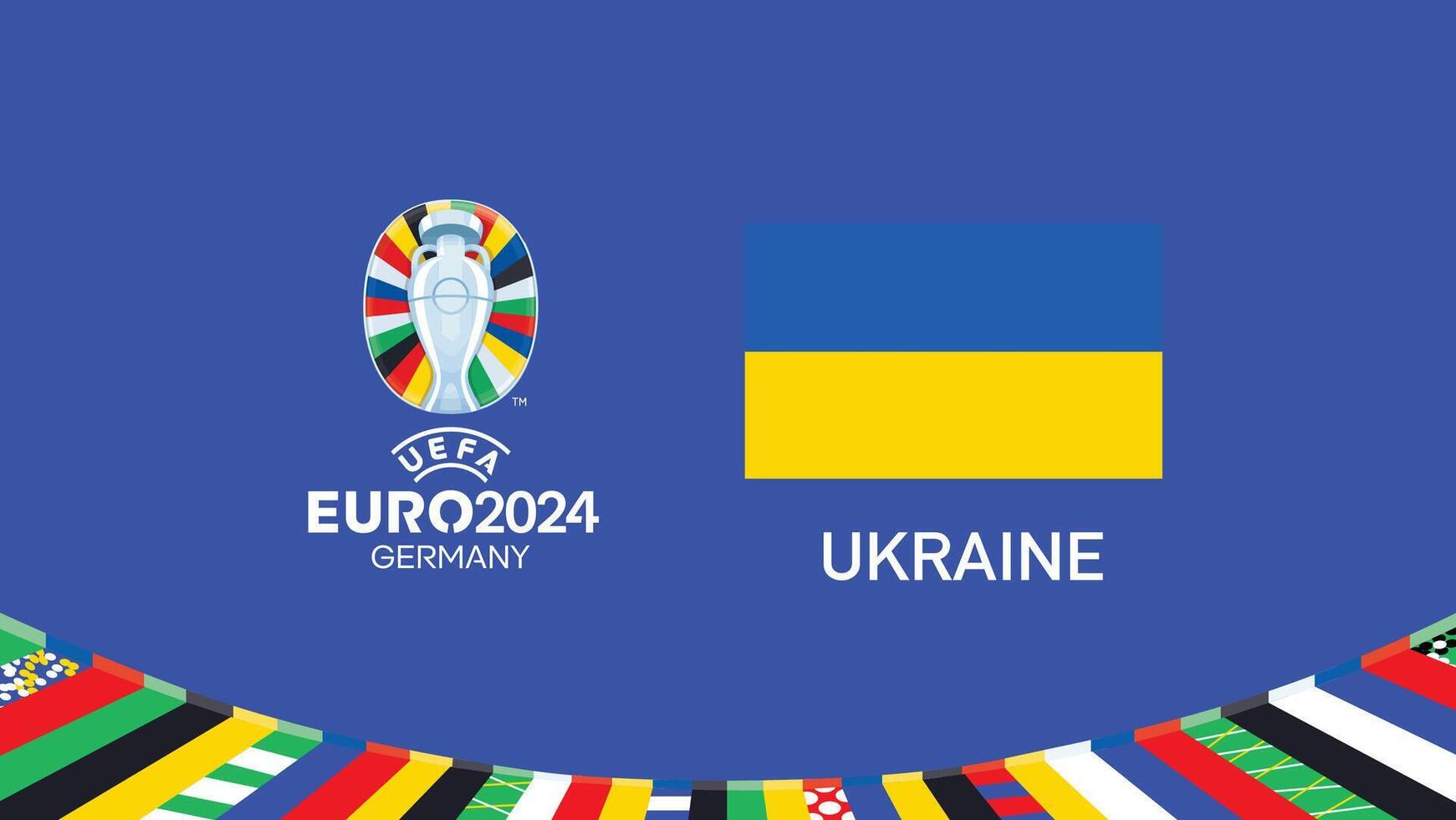 euro 2024 Ukraine emblème drapeau équipes conception avec officiel symbole logo abstrait des pays européen Football illustration vecteur