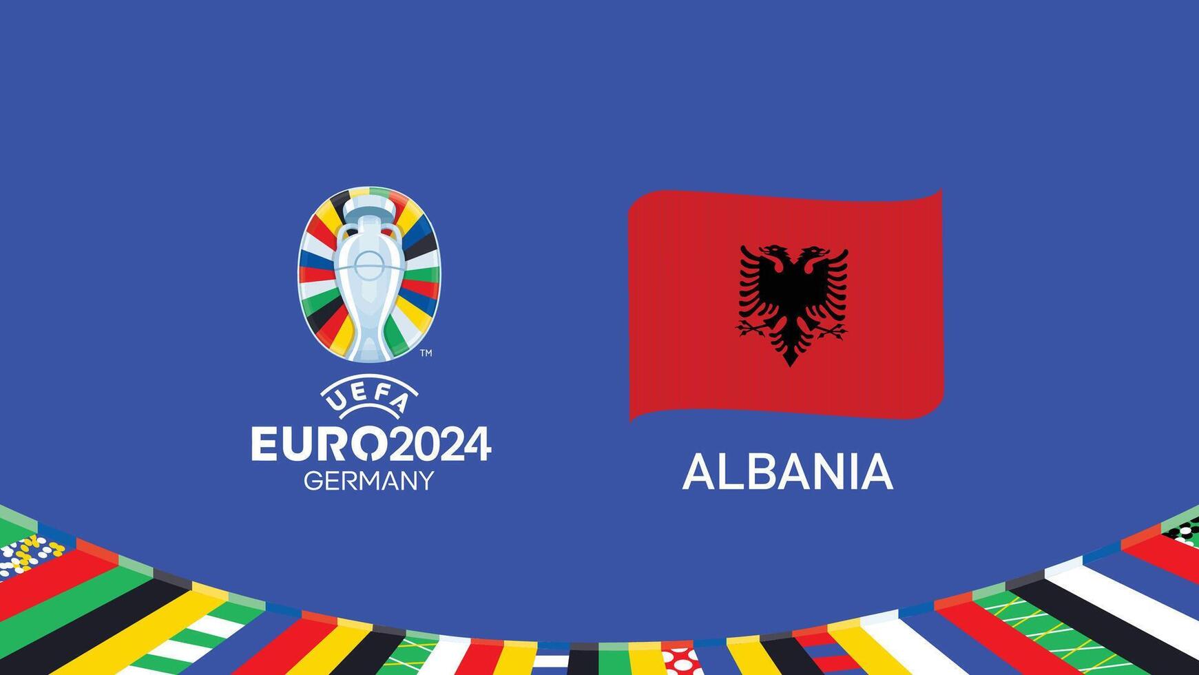 euro 2024 Albanie emblème ruban équipes conception avec officiel symbole logo abstrait des pays européen Football illustration vecteur