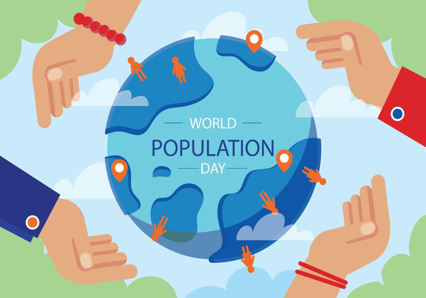 biologique plat monde population journée conscience vecteur