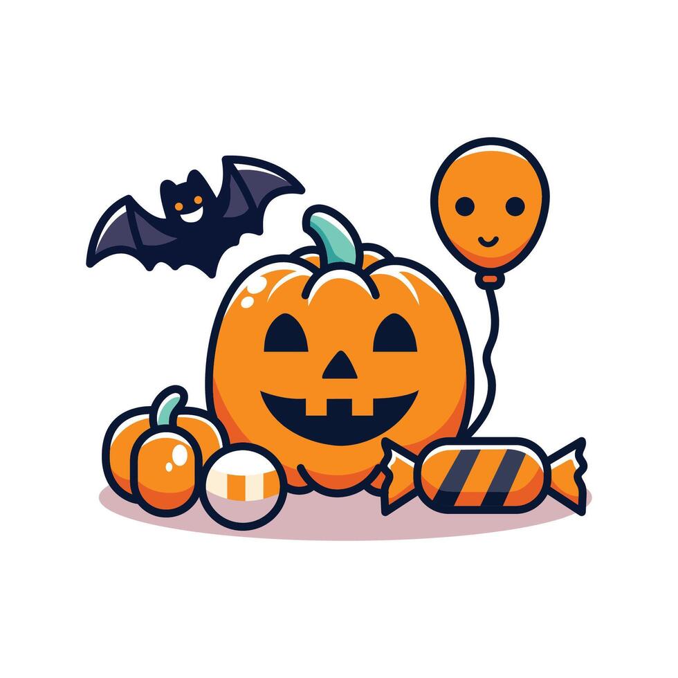 illustration de mignonne Halloween Icônes vecteur