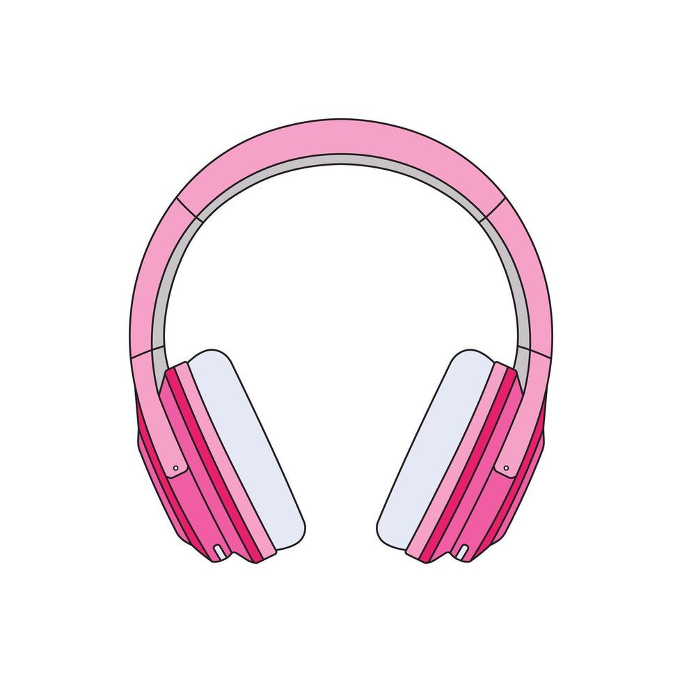 des gamins dessin dessin animé illustration mignonne casque de musique icône isolé sur blanc vecteur