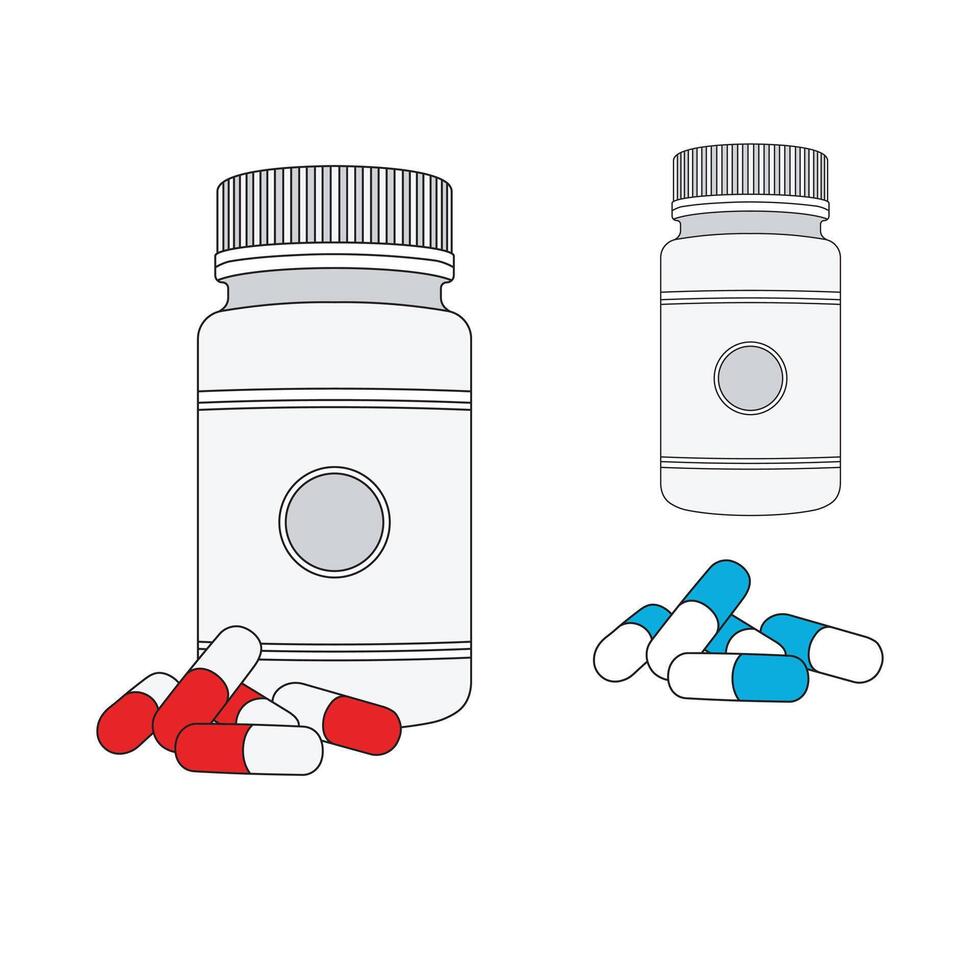 des gamins dessin dessin animé illustration médicament bouteille icône isolé sur blanc vecteur