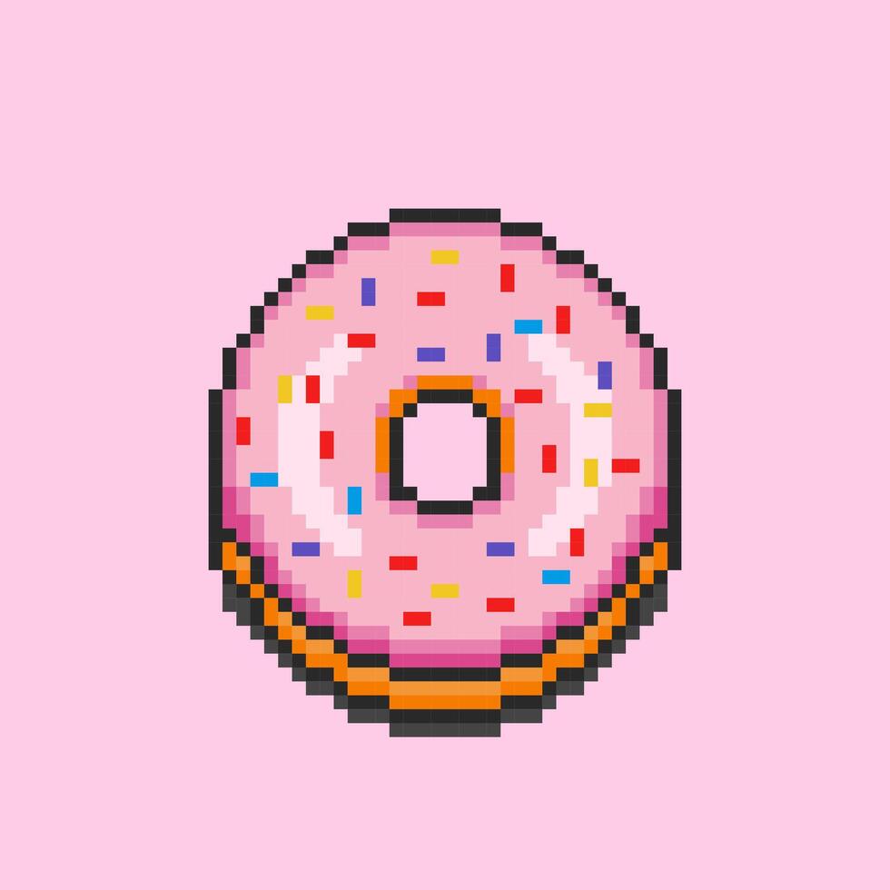 pixel art beignets nourriture conception vecteur