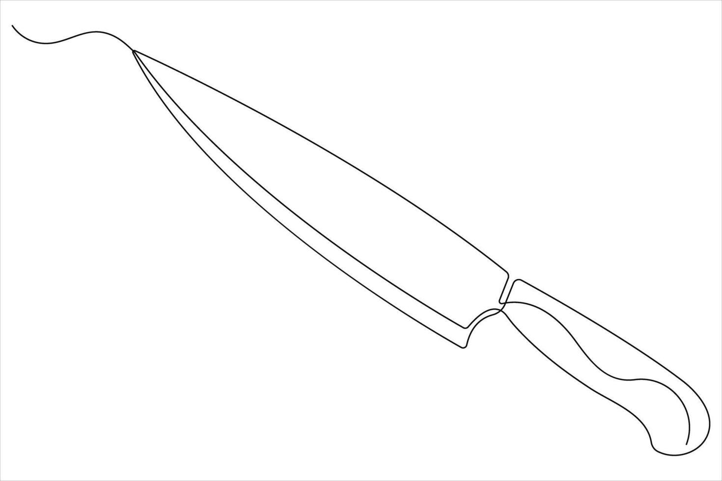 continu un ligne art dessin de couteau contour illustration vecteur
