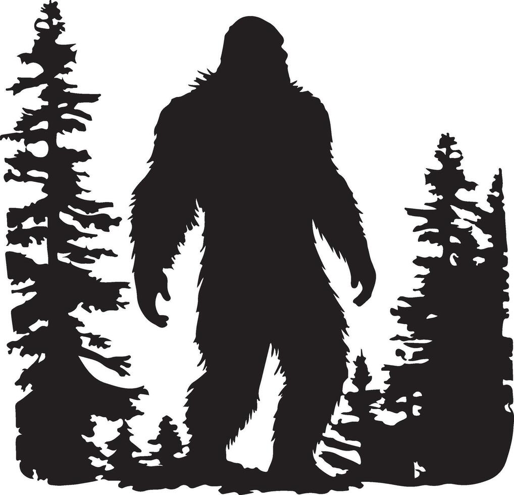 bigfoot silhouette illustration blanc Contexte vecteur