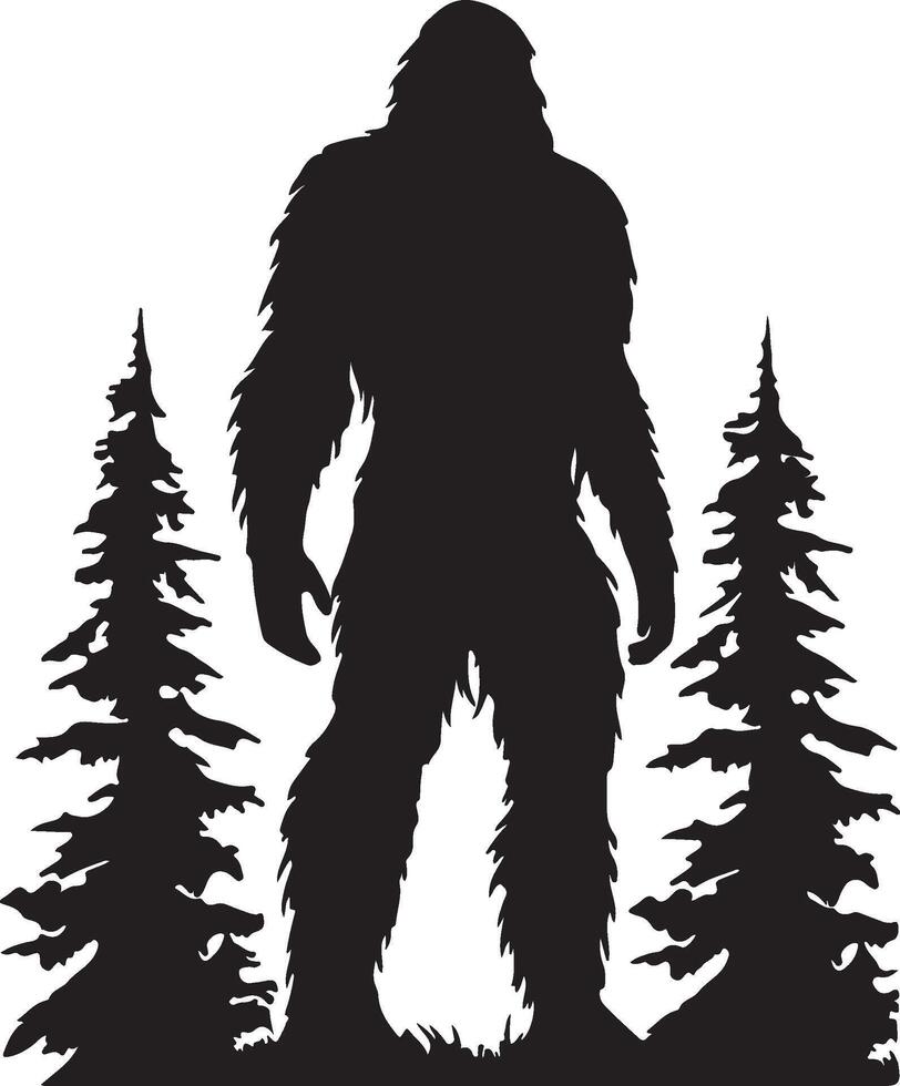 bigfoot silhouette illustration blanc Contexte vecteur